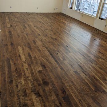 First Ascent Floors - New Random width Circle Sawn Hickory install, sand, stain and seal. - Flooring Near Me