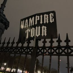 Vampire Tour sign in Jackson Square Vampire Tour sign in Jackson Square