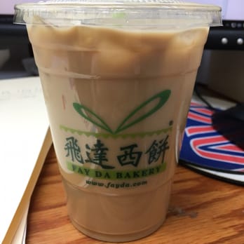 Fay Da Bakery - small cold milk tea! one of my fave drinks here!! - Bakeries Near Me - Elmhurst, New York