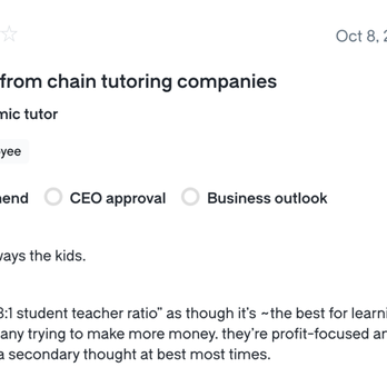 C2 Education of Edison - Review from a C2 employee on Glassdoor - Tutoring Centers Near Me - Edison, New Jersey