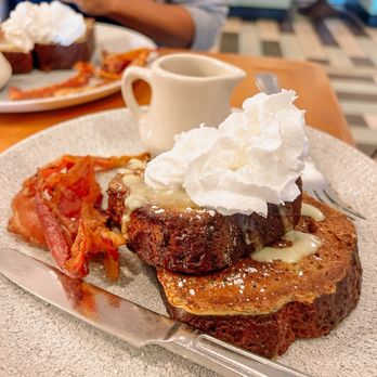 Olivia's Cafe - Banana Bread French Toast - New American Near Me - Lake Buena Vista, Florida Olivia's Cafe - Banana Bread French Toast - New American Near Me - Lake Buena Vista, Florida
