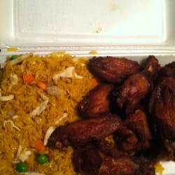 Chinese wings with chicken fried rice. Wings were good, rice sucked.