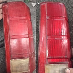 Polished tail lights before and after from Russell's Custom Polishing Polished tail lights before and after from Russell's Custom Polishing