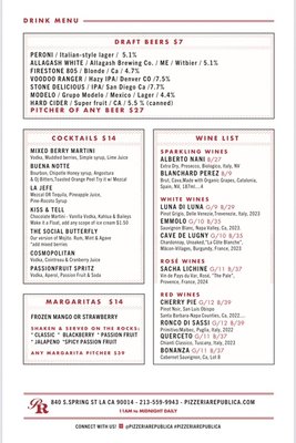 Menu photo 7 Pizzeria Republica Los Angeles, CA Menu photo 7 Pizzeria Republica Los Angeles, CA