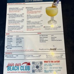 Drink menu and desserts Drink menu and desserts