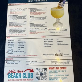 Shrimp Basket - Drink menu and desserts - Seafood Near Me - Foley, Alabama