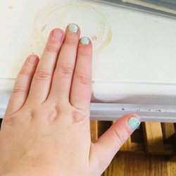 Natural Nails - Nails done Sunday. Gel. Already came off while at school today. And no she didn't pick them off