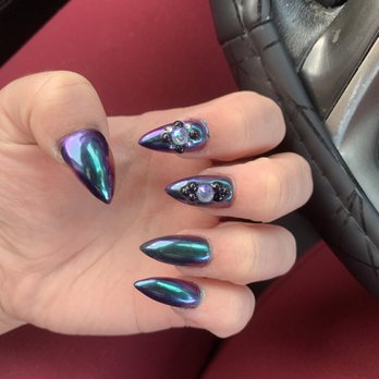 Orchid Nail - dragon scale chrome left hand - Nail Salons Near Me - Rochester, New York Orchid Nail - dragon scale chrome left hand - Nail Salons Near Me - Rochester, New York