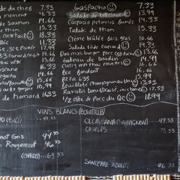 Seasonal menu