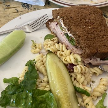 Rutabegorz - Turkey Cranberry Sandwich on Indian Grain bread, comes with pasta salad, pickle, and fruit. - Vegetarian Near Me - Tustin, California