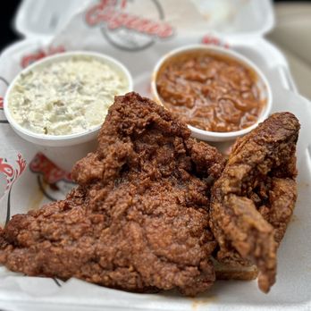 Eugene's Hot Chicken - Hot Chicken Skillet Beans and Potato Salad - Chicken Wings Near Me - Hoover,, Alabama Eugene's Hot Chicken - Hot Chicken Skillet Beans and Potato Salad - Chicken Wings Near Me - Hoover,, Alabama