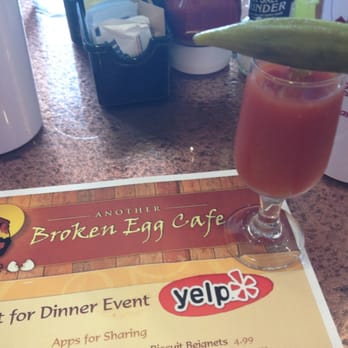 Another Broken Egg Cafe - Pickle okra, what!? And bloody Mary's with house made pepper infused vodka. - Breakfast & Brunch Near Me - Indianapolis, Indiana