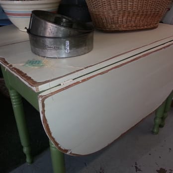 Jackson Square - Awesome painted drop leave table. One of our great upgraded vintage pieces! - Antiques Near Me - La Grange, Illinois
