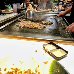 Akita Sushi & Hibachi Steakhouse - Steak , shrimp  and lobster  being prepared...