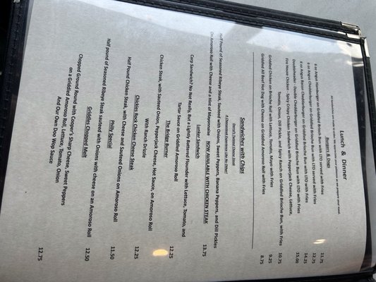 Menu photo 1 Griddles Malt Shoppe Columbia, PA