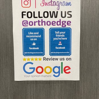 OrthoEdge - Social media sign - Orthopedists Near Me - Jacksonville, Florida OrthoEdge - Social media sign - Orthopedists Near Me - Jacksonville, Florida