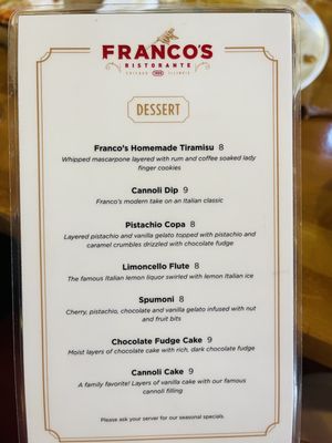 Menu photo 8 Franco's Ristorante Chicago, IL