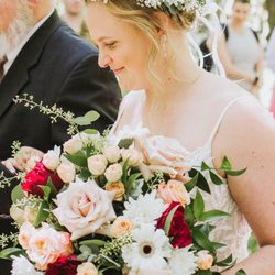 Leppell's Flowers & Gifts - Flower crown and bridal bouquet