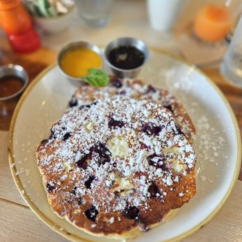 Monkeypod Kitchen - Blueberry pancakes, highly recommended by our server...yummy! - Tacos Near Me - Honolulu, Hawaii