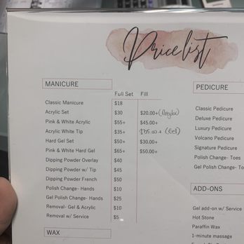 American Nails - Price list that they don't follow - Nail Salons Near Me - Las Vegas, Nevada