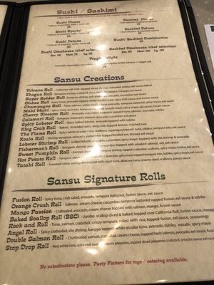 Menu photo 7 Sansu East Lansing, MI