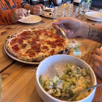 Pizzicletta - Pepperoni pizza and Cesar salad - Pizza Near Me - Flagstaff, Arizona