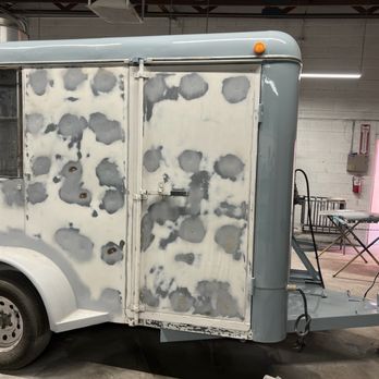 Titan Auto Body - In process -- prep work, sanding, and primer. - Body Shops Near Me - Phoenix, Arizona Titan Auto Body - In process -- prep work, sanding, and primer. - Body Shops Near Me - Phoenix, Arizona