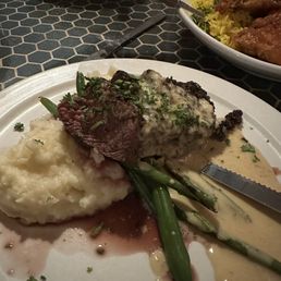 Inigo Montoya (streak over truffled potato mash & sautéed green beans)
