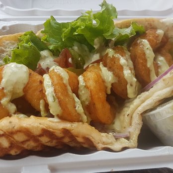 Buster's Sea Cove - Shrimp po-boy with side of coleslaw - Seafood Near Me - Toronto, Ontario