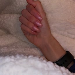 Sparkly Pink Gel Acrylic Nails Sparkly Pink Gel Acrylic Nails