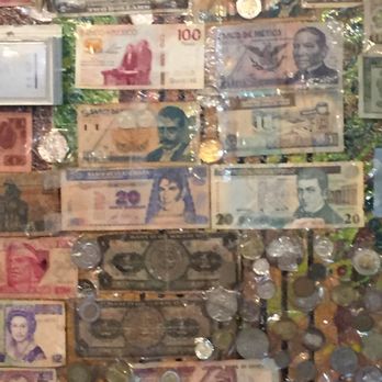 Casa De Leon - Behind the cash register.... wall of World Currency.... WOW ! 😳 - Mexican Near Me - Houston, Texas Casa De Leon - Behind the cash register.... wall of World Currency.... WOW ! 😳 - Mexican Near Me - Houston, Texas