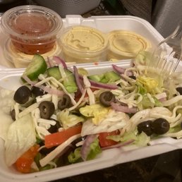 "Greek Salad" but really an Italian salad with mozzarella.....why? "Greek Salad" but really an Italian salad with mozzarella.....why?