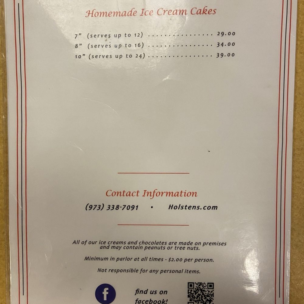 Holsten's - Menu - Candy Stores Near Me - Bloomfield, New Jersey
