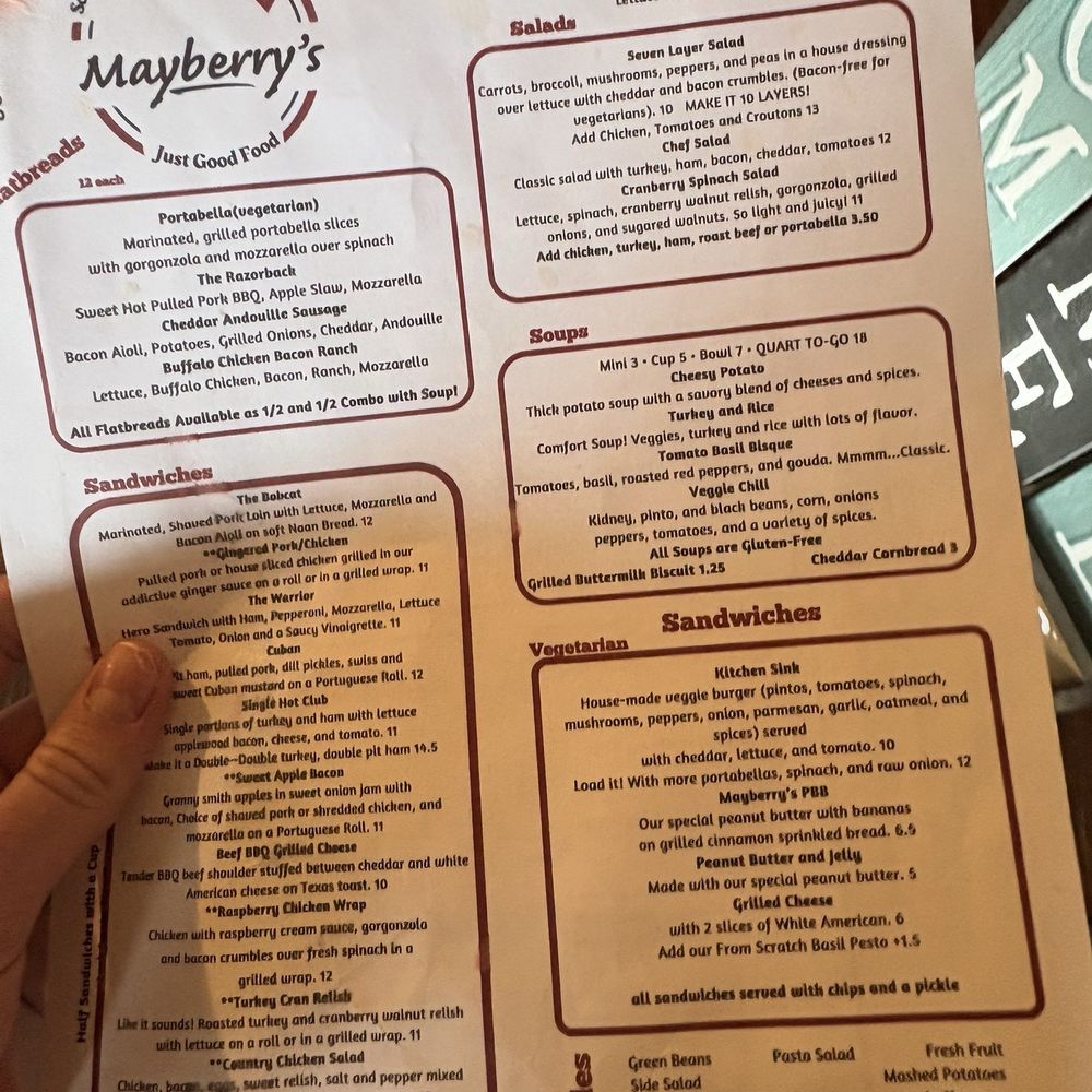Mayberry's - Menu - Sandwiches Near Me - Seneca, South Carolina