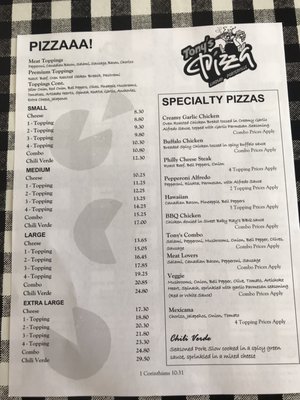 Menu photo 2 Tony's Pizza - Visalia Visalia, CA Menu photo 2 Tony's Pizza - Visalia Visalia, CA
