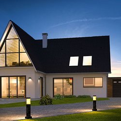 Metro Vancouver Drafting Services - Exterior of A House; Gable Roof with Skylights