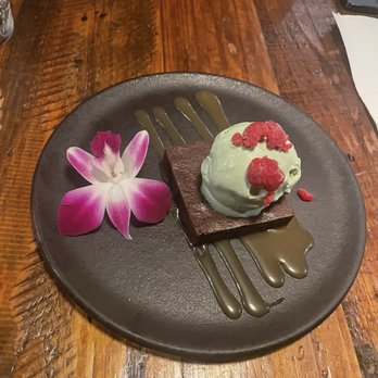 Sandfish - Miso dark chocolate brownie with green tea ice cream - Sushi Bars Near Me - Palm Springs, California