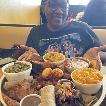 Smoke'N Ash BBQ - Me with the platter!!!!! - Barbeque Near Me - Arlington, Texas Smoke'N Ash BBQ - Me with the platter!!!!! - Barbeque Near Me - Arlington, Texas