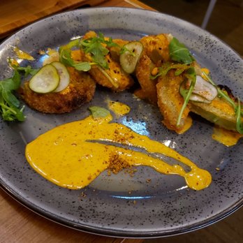 Kata Robata - Fried Green Tomatoes with Kimchi Aoli - Sushi Bars Near Me - Houston, Texas