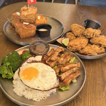 Cafe Kazka - Grilled Lemongrass Pork Neck Rice w/ Egg - Juice Bars & Smoothies Near Me - Foster City, California