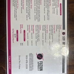 Fuzion Express II - Menu