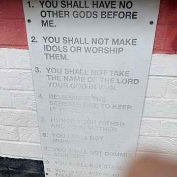 Weenie Beenie - Ten commandments from Old Testament on the building since 1954 - Food Stands Near Me - Arlington, Virginia Weenie Beenie - Ten commandments from Old Testament on the building since 1954 - Food Stands Near Me - Arlington, Virginia