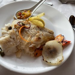 Norseman Restaurant & Gaia Gallery - Cod on cauliflower mash. Cod was cooked just right. Delfish!