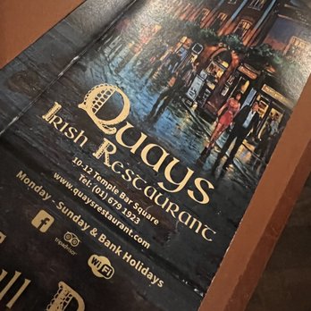 The Quays Irish Restaurant - Menu - Irish Near Me - Dublin, D