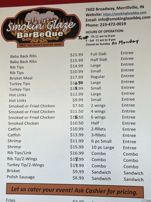 Menu photo 1 Smokin Glaze BarBeQue Merrillville, IN