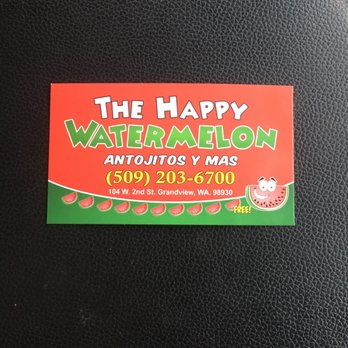 The Happy Watermelon - a sticker on a piece of luggage - Ice Cream & Frozen Yogurt Near Me - Grandview, Washington The Happy Watermelon - a sticker on a piece of luggage - Ice Cream & Frozen Yogurt Near Me - Grandview, Washington