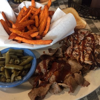 One & Only BBQ - Brisket and Pulled Pork Shoulder with sweet potato fries. - Barbeque Near Me - Memphis, Tennessee