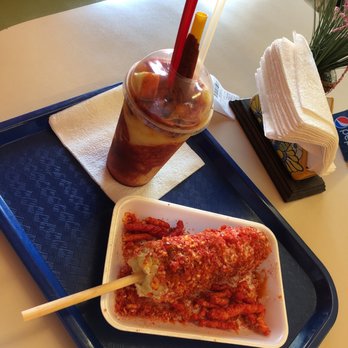 Chuchees Fruteria - Hot Cheetos Elote & Pineapple chamango - Desserts Near Me - La Mesa, California