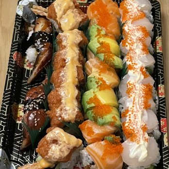 Rocket Sushi - left to right: unagi nigiri, candle stick roll, xxx roll, romeo and juliet roll - Sushi Bars Near Me - San Francisco, California Rocket Sushi - left to right: unagi nigiri, candle stick roll, xxx roll, romeo and juliet roll - Sushi Bars Near Me - San Francisco, California