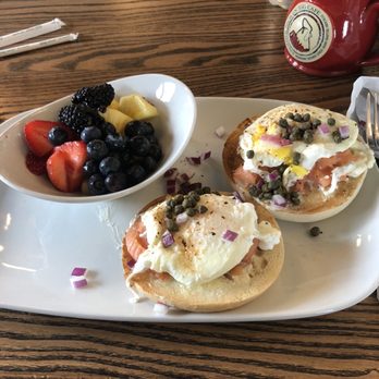 Another Broken Egg Cafe - Smoked Salmon Benedict - side fruit - Breakfast & Brunch Near Me - Dunwoody, Georgia Another Broken Egg Cafe - Smoked Salmon Benedict - side fruit - Breakfast & Brunch Near Me - Dunwoody, Georgia